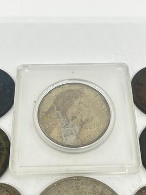 LOT 233J: Vintage / Antique US Coins - Large Cent Pennies, Buffalo Nickels, 1943 Steel Wheat Pennies and More