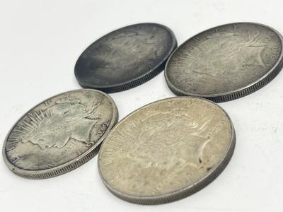 LOT 236J: Four Antique Silver Peace Dollars - 1922, 1922-S, 1923-D, 1924