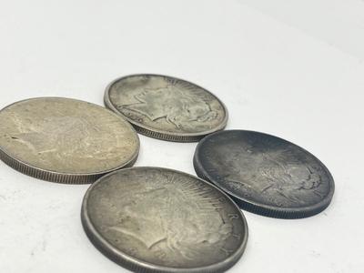 LOT 236J: Four Antique Silver Peace Dollars - 1922, 1922-S, 1923-D, 1924