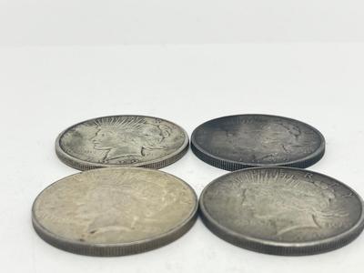 LOT 236J: Four Antique Silver Peace Dollars - 1922, 1922-S, 1923-D, 1924