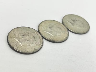 LOT 237J: Three 1966 40% Silver Kennedy Half Dollars