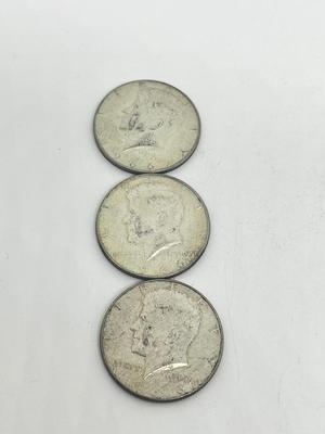 LOT 237J: Three 1966 40% Silver Kennedy Half Dollars