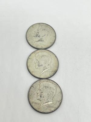 LOT 237J: Three 1966 40% Silver Kennedy Half Dollars