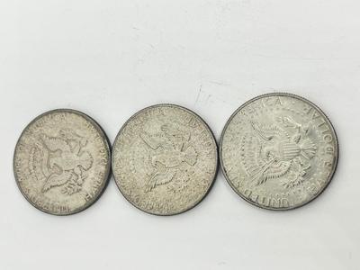 LOT 237J: Three 1966 40% Silver Kennedy Half Dollars