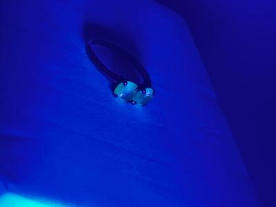 LOT 240J: Vintage 14K Gold Uranium Glass Size 6 Ring - 2.3 gtw