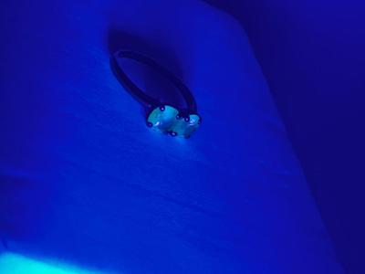 LOT 240J: Vintage 14K Gold Uranium Glass Size 6 Ring - 2.3 gtw