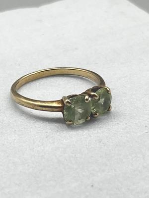 LOT 240J: Vintage 14K Gold Uranium Glass Size 6 Ring - 2.3 gtw