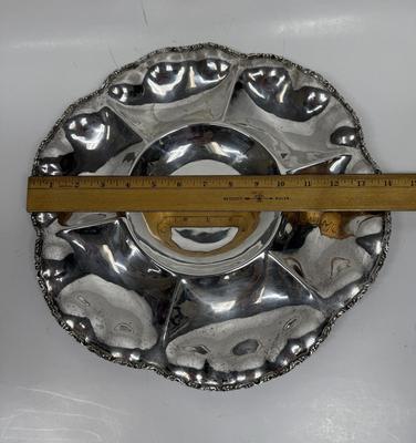 RARE Large Fine Silver Platter divided Tray Mexican 950 Silver Sterling 1138g
