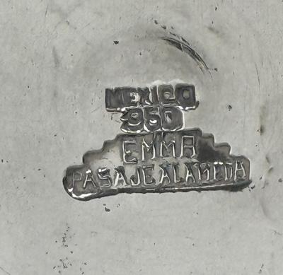 Fine Silver Serving Bowl Mexican 950 Silver Sterling