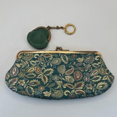 LOT 341: Vintage Celluloid Filigree Heart Ring Box, Black Glass Cameo Chain Belt, Fifth Avenue Gold Tone Compact w/Mirror, Rhinestone...