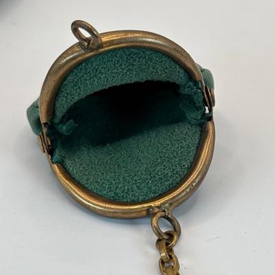 LOT 341: Vintage Celluloid Filigree Heart Ring Box, Black Glass Cameo Chain Belt, Fifth Avenue Gold Tone Compact w/Mirror, Rhinestone...