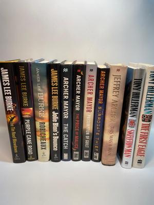 Hardcover books (new - 11) with canvas Barnes & Noble bag