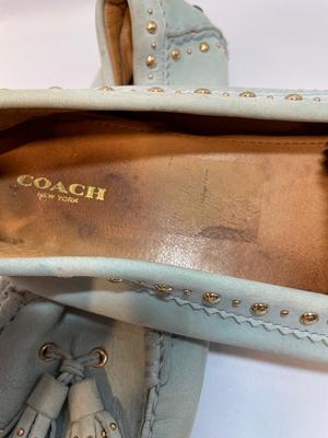 Coach light blue flats