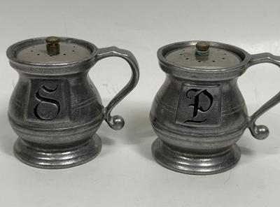 Vintage Antique Wilton Armetale RWP Pewter Salt and Pepper Shakers