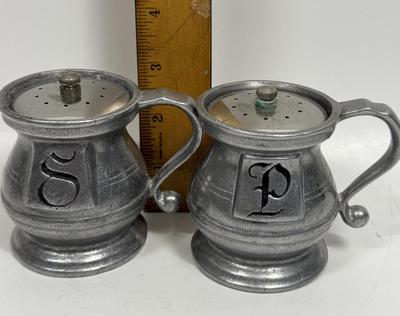 Vintage Antique Wilton Armetale RWP Pewter Salt and Pepper Shakers