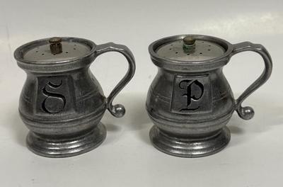 Vintage Antique Wilton Armetale RWP Pewter Salt and Pepper Shakers