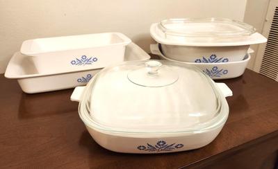 Lot #166 Lot of Corning Ware Bakeware "Cornflower Blue"