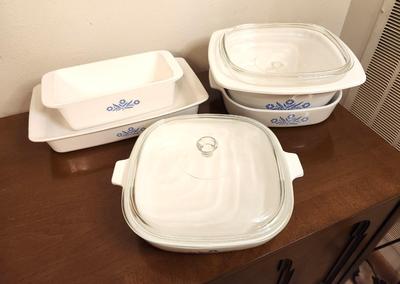 Lot #166 Lot of Corning Ware Bakeware "Cornflower Blue"