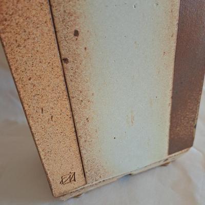 Pair Asian-Inspired Stoneware Slab Vases (UL-SD)