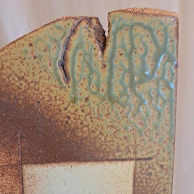 Pair Asian-Inspired Stoneware Slab Vases (UL-SD)