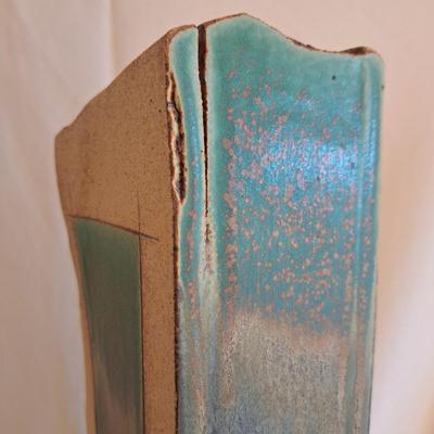 Pair Asian-Inspired Stoneware Slab Vases (UL-SD)