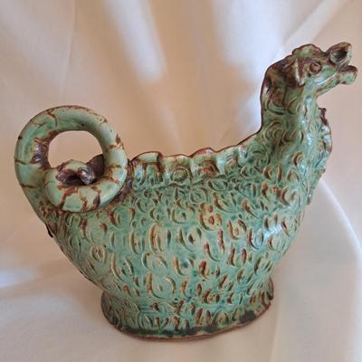 Handmade Happy Stoneware Green Dragon (UL-SD)