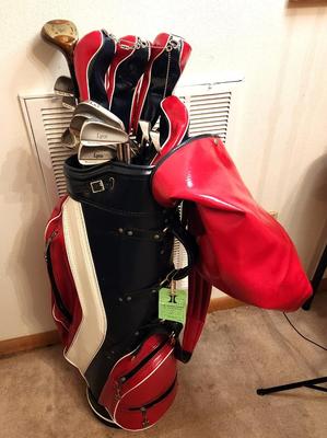 Lot #168 Set of LYNX Master Model Irons with bag - 1980s - gift to Pete from Actor/Bandleader Phil Harris