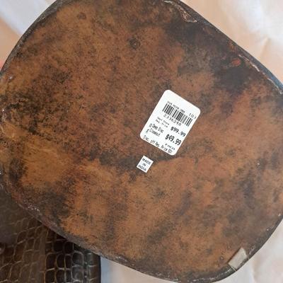 Three Faux Leather, Wood & Metal Distressed Boxes (UL-SD)