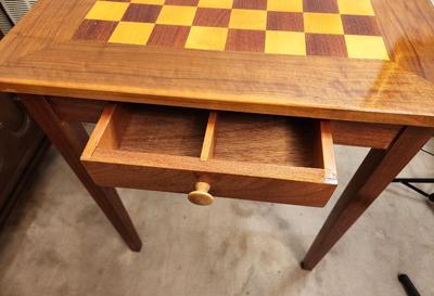 Lot #169 Inlaid Gamily Table with 2 Drawers