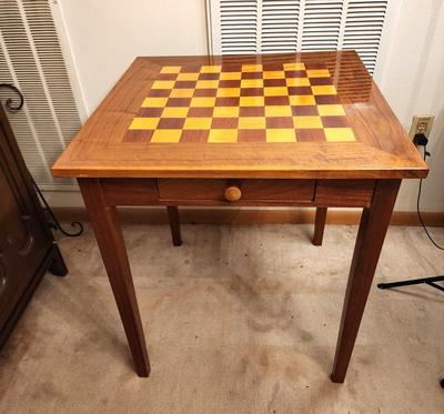 Lot #169 Inlaid Gamily Table with 2 Drawers