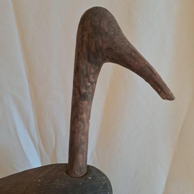 Hand-Carved Signed Roothead Shorebird & Preening Swan (UL-SD)