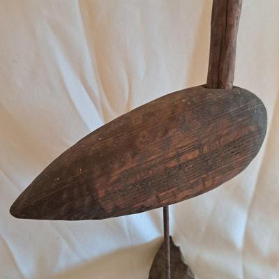 Hand-Carved Signed Roothead Shorebird & Preening Swan (UL-SD)