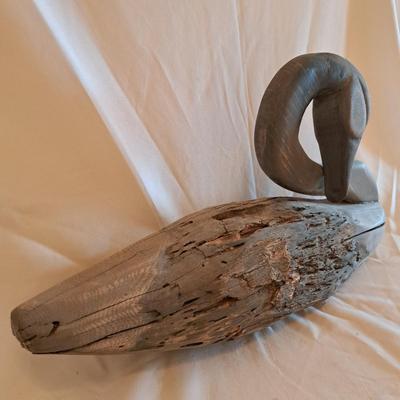 Hand-Carved Signed Roothead Shorebird & Preening Swan (UL-SD)