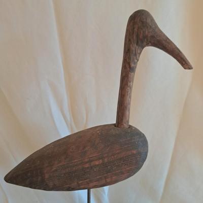 Hand-Carved Signed Roothead Shorebird & Preening Swan (UL-SD)
