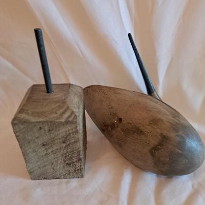 Two Carved Wooden Shorebirds (UL-SD)