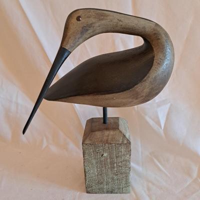 Two Carved Wooden Shorebirds (UL-SD)