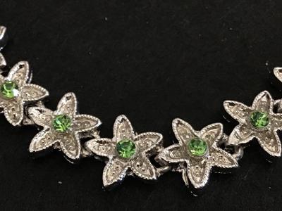 Green Rhinestone Star Bracelet