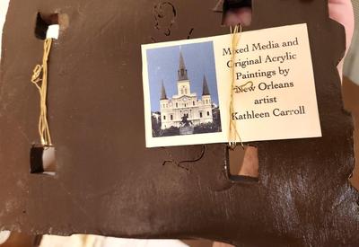 Lot #177 Lot of 2 Mixed Media Art Pieces by Kathleen Carroll - Dixie Beer/Commander's Palace
