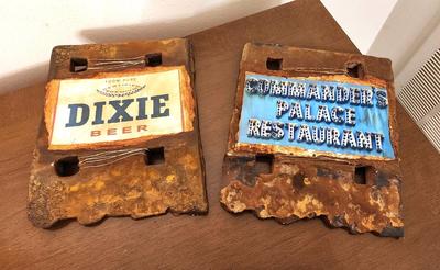 Lot #177 Lot of 2 Mixed Media Art Pieces by Kathleen Carroll - Dixie Beer/Commander's Palace