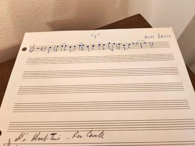 Lot #178 Playboy Jazz Fest (1998) Memorabilia - original music notes by Miles Davis