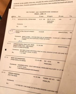 Lot #178 Playboy Jazz Fest (1998) Memorabilia - original music notes by Miles Davis
