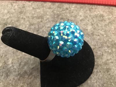 Vintage Blue Sphere Ring