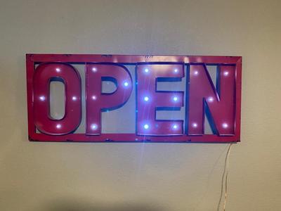 OPEN SIGN WITH LED LIGHTS