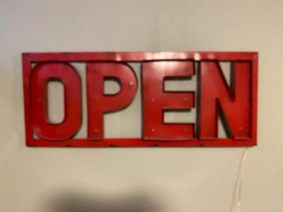 OPEN SIGN WITH LED LIGHTS