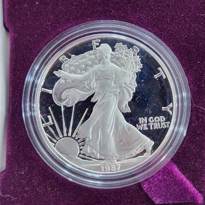 American Eagle Proof Silver Bullion Coin OGP & COA 1987 S