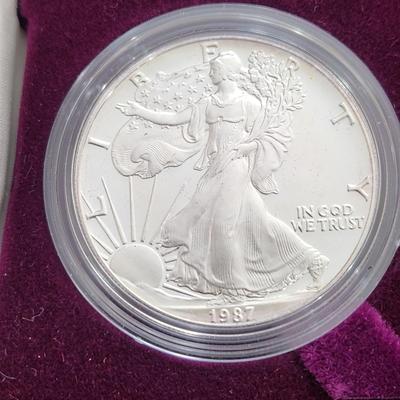 American Eagle Proof Silver Bullion Coin OGP & COA 1987 S