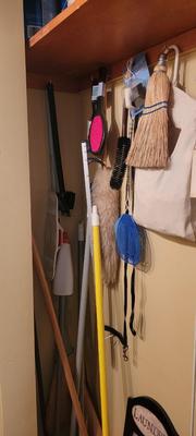 Cleaning supplies, step stool