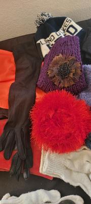 Gloves, wood clothes hangers