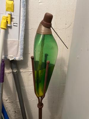 Ladder, floor cleaning & outdoor oil lamp