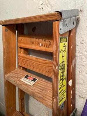 Ladder, floor cleaning & outdoor oil lamp